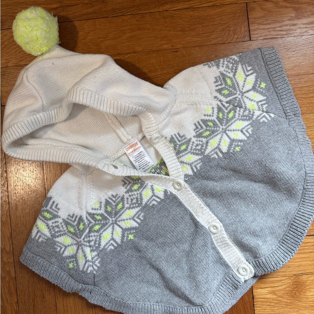 Gymboree Cream and Gray Kids Sweater with Hood